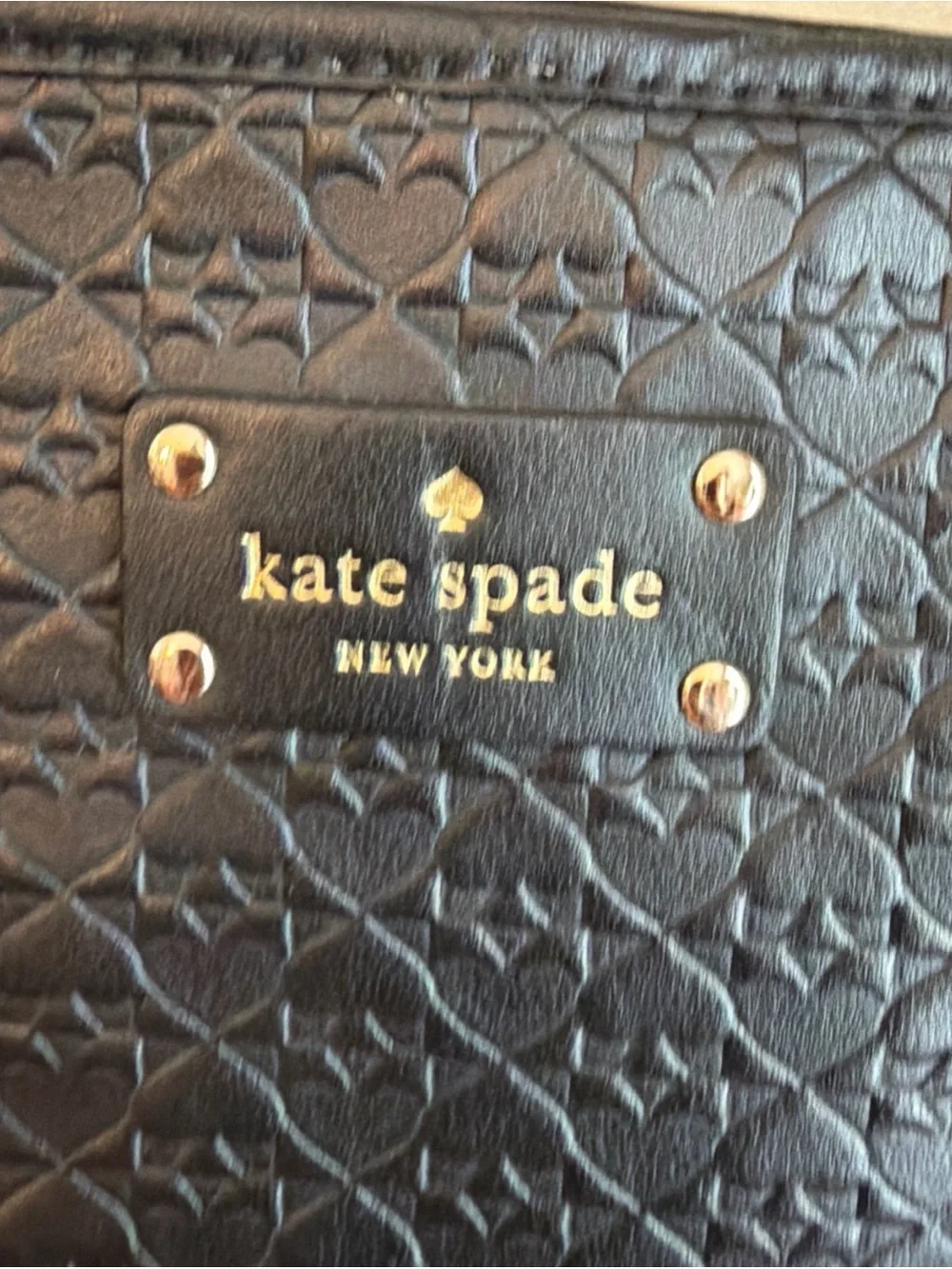 Kate Spade New York Penn Place Embossed Margareta Tote Black Leather Bag *read*